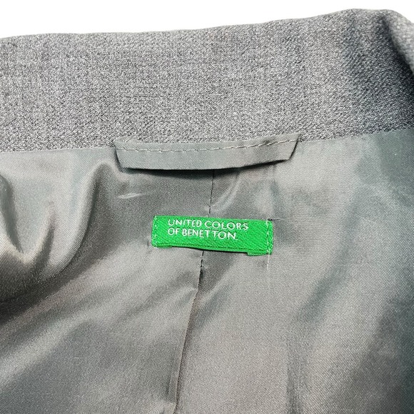UNITED COLORS OF BENETTON 3 Button Blazer Sz XXS Gray - Picture 4 of 6